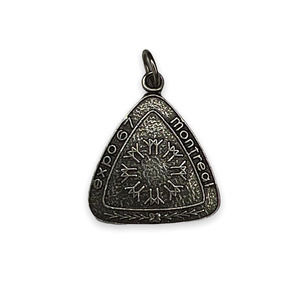Vintage Sterling 925 Silver Expo 67 Montreal Rare Triangle Shaped Pendant Charm